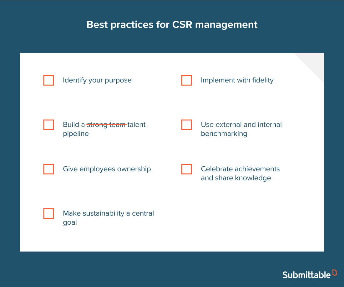 Strategies for modern organizations to improve CSR management