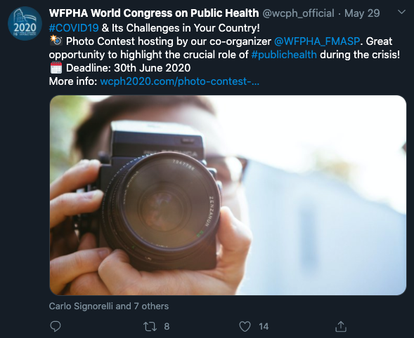 WFPHA's photo contest tweet as an example of how to run a photo contest