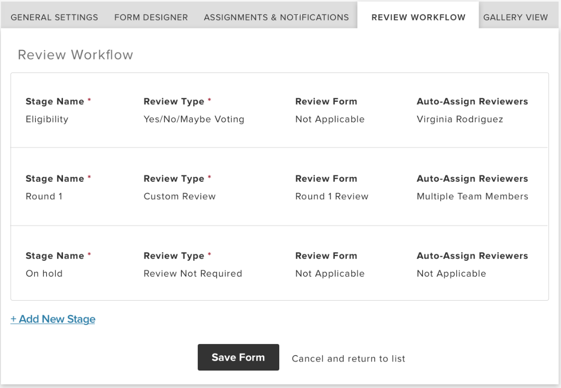 Image of review workflow tool